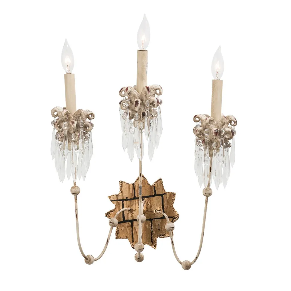 Wandleuchte CANDELA Gold Kristall 3-flmg Lampe