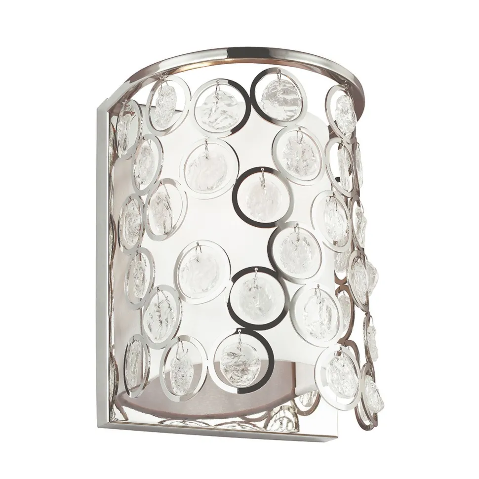 Wandleuchte CASTELO Nickel Glas Seide Modern Lampe