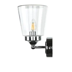 Wandleuchte Chrom Glas Klar Bali