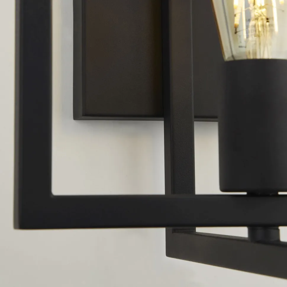 Wandleuchte E27 Schwarz Metall Retro Design DEAN