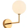 Wandleuchte Echt-Messing Glas G9 T:27,5 cm in Gold