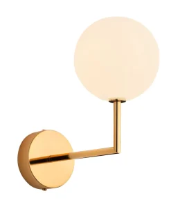Wandleuchte Echt-Messing Glas G9 T:27,5 cm in Gold