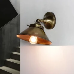 Wandleuchte Echt-Messing in Bronze hell