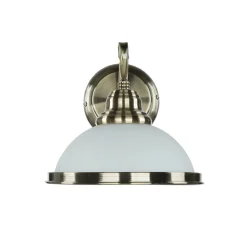 Wandleuchte ELISETT mit Glasschirm Antik