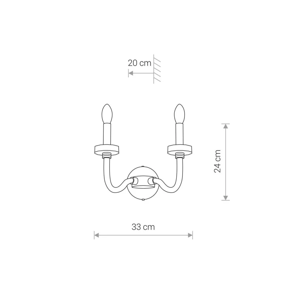 Wandleuchte 2-flammig E14 elegant innen Leuchter