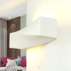 Wandleuchte Gips bemalbar Weiß E27 TAURUS