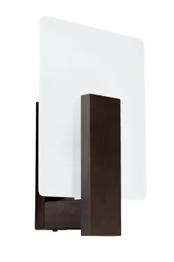 Wandleuchte Glas Holz blendarm E14 Weiß Wenge wohnlich