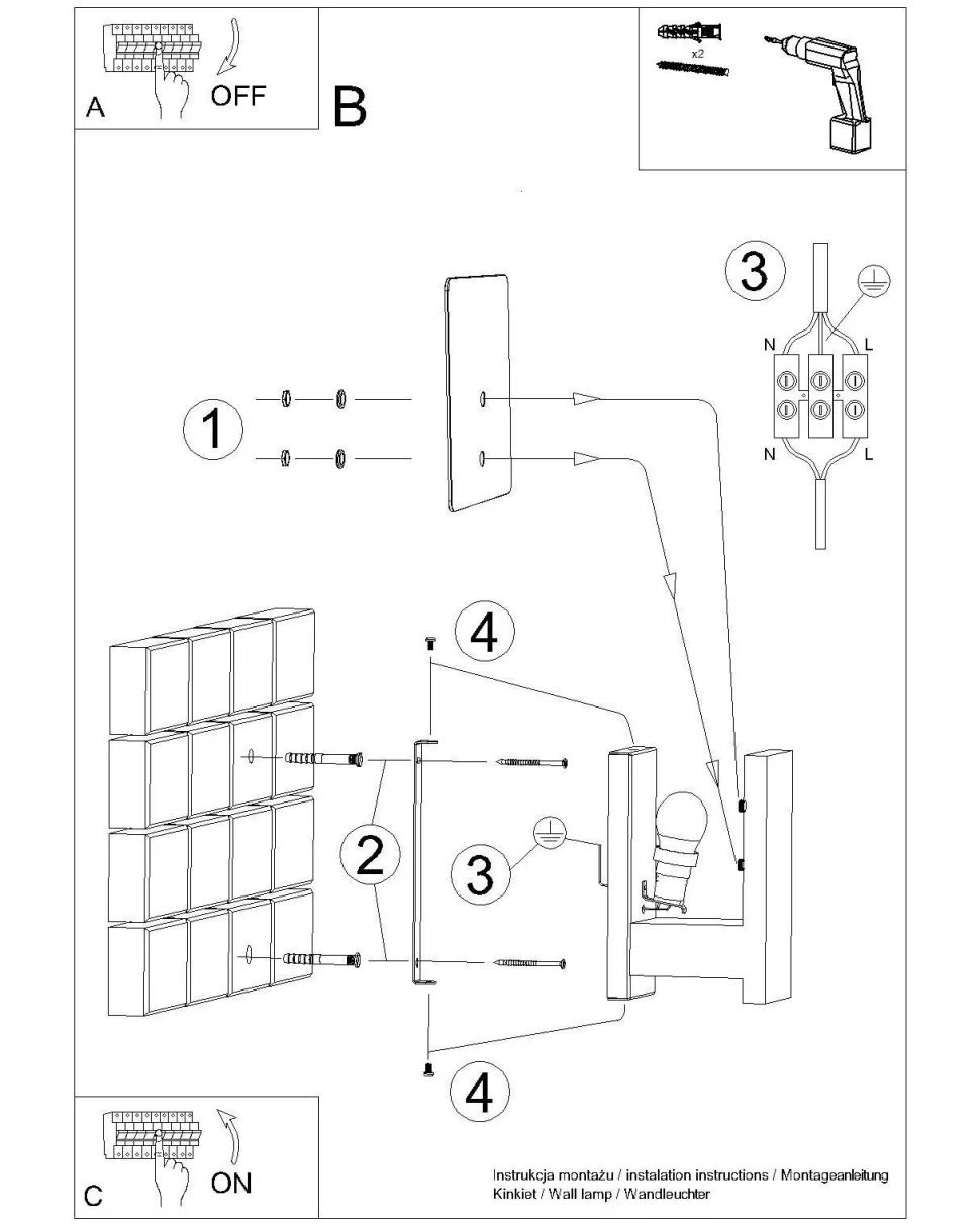 Wandleuchte Glas Holz blendarm E14 Weiß Wenge wohnlich