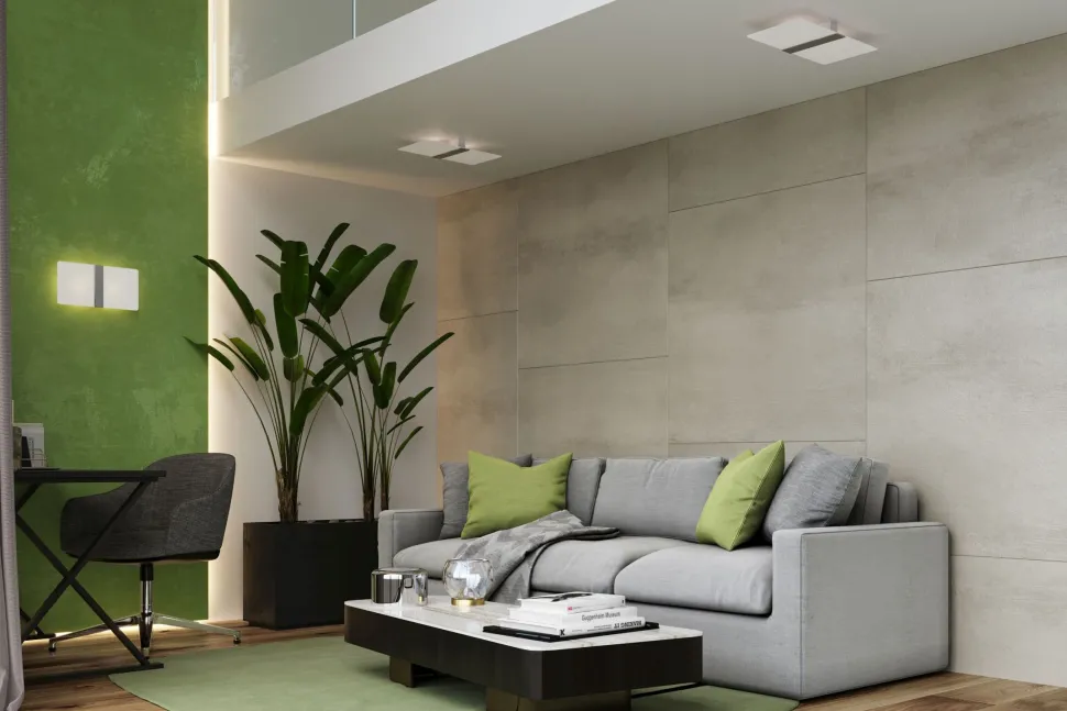 Wandleuchte Glas Metall 35 cm breit Weiß Chrom 2x G9