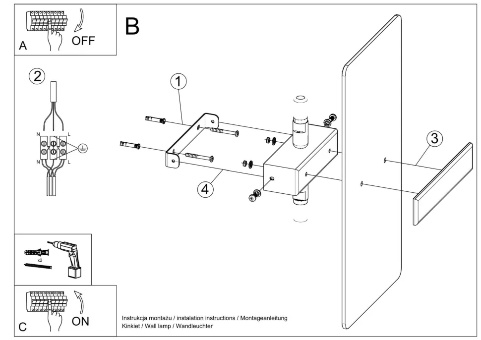 Wandleuchte Glas Metall 35 cm breit Weiß Chrom 2x G9