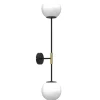 Wandleuchte Glas Metall E27 H:80 cm 2-flammig Kugeln