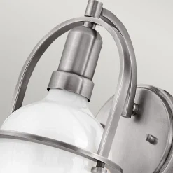 Wandleuchte Glas Metall E27 H: 23,3 cm Kugel Schirm