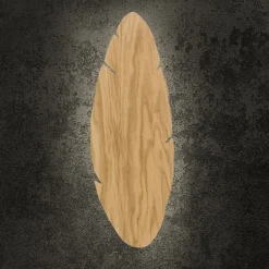 Wandleuchte Holz Deko 51 cm Blatt indirektes Licht Boho