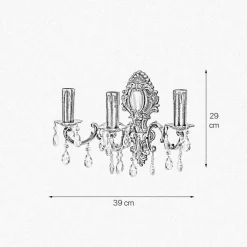 Wandleuchte in Bronze hell 3-flammig E14 Messing Jugendstil