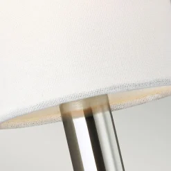 Wandleuchte in Nickel Weiß Metall Stoff E14 Jugendstil