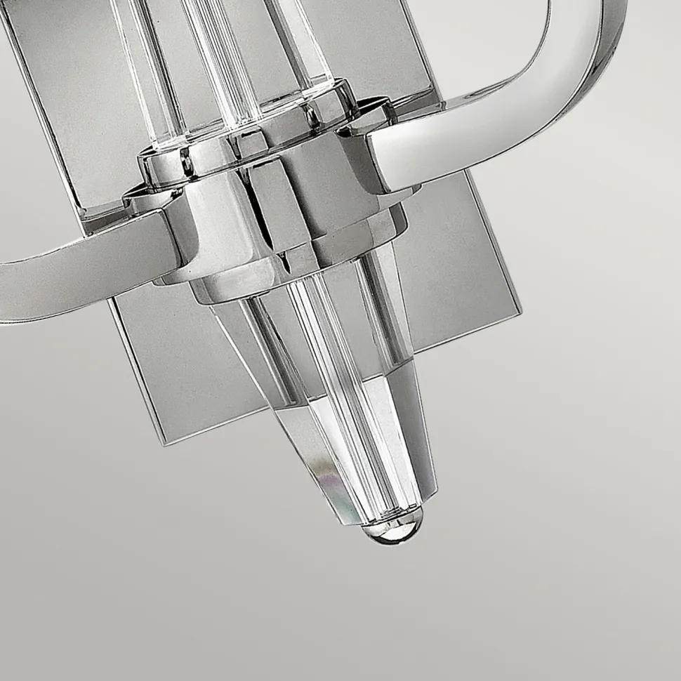 Wandleuchte innen 45 cm hoch Metall Kristall 2x E14