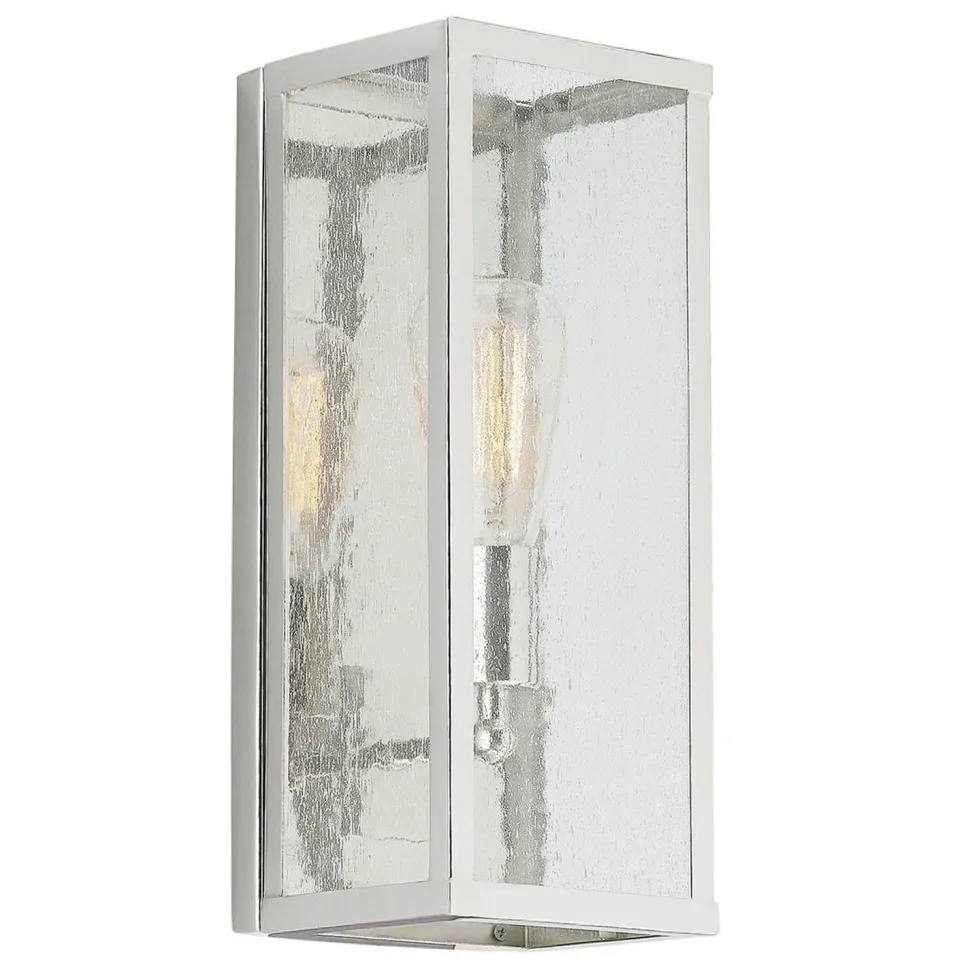 Wandleuchte innen Glas Metall eckig Modern in Nickel