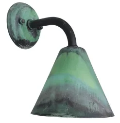 Wandleuchte innen Messing E27 H: 25 cm Grün Antik XANTHI