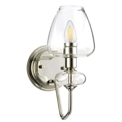 Wandleuchte innen Stahl Glas in Nickel E14 MAIYA