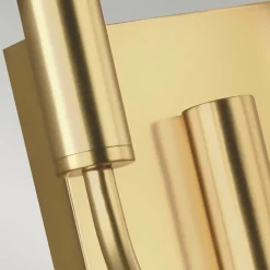 Wandleuchte Jugendstil in Messing Weiß Metall Stoff