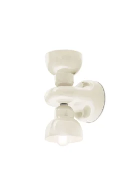 Wandleuchte Keramik E14 25,5 cm hoch Up Down Creme