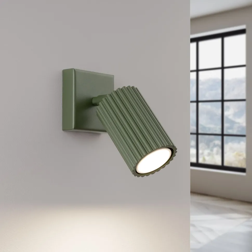 Wandleuchte klein B: 8 cm Grün schwenkbar Aluminium GU10