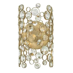 Wandleuchte Kristall Metall in Blattsilber dekorativ