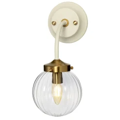 Wandleuchte Kugelschirm Glas Metall Vintage Design