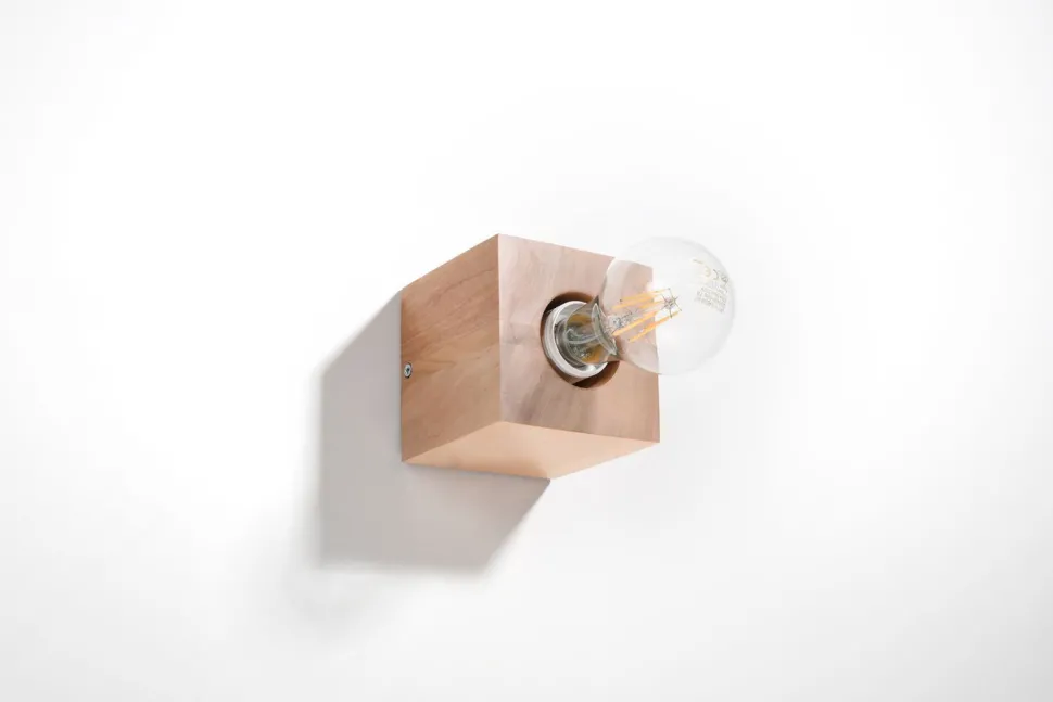 Wandleuchte LABERIA Holz Würfel B:10cm Modern kompakt