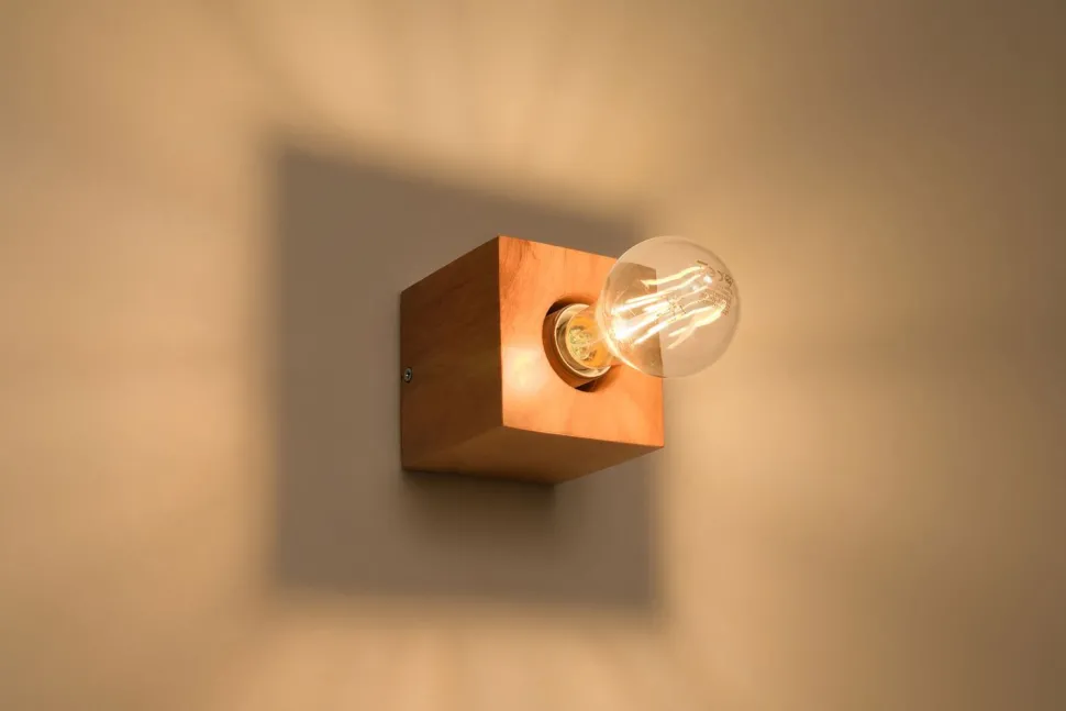 Wandleuchte LABERIA Holz Würfel B:10cm Modern kompakt