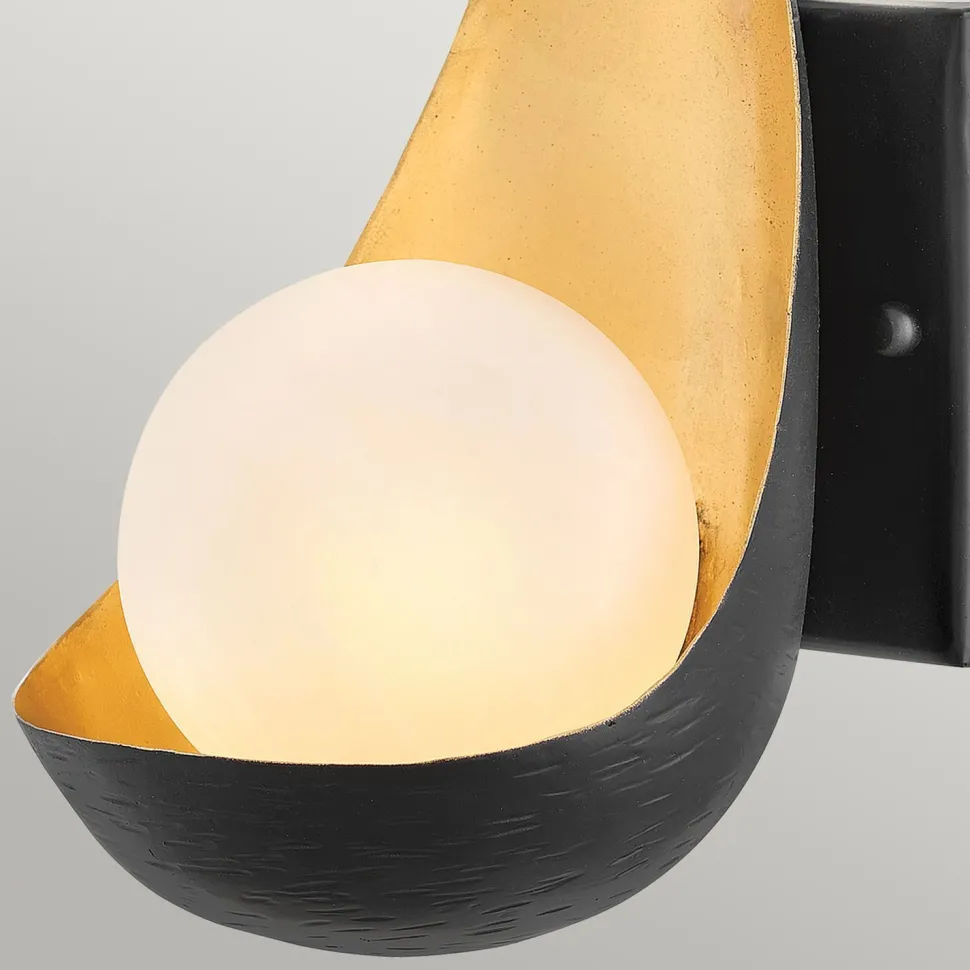 Wandleuchte LED G9 H: 25,4 cm 3000 K Schwarz Gold Weiß