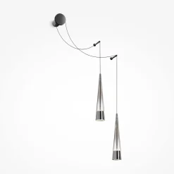 Wandleuchte LED Metall Glas Up Down 228,9 cm hoch Chrom