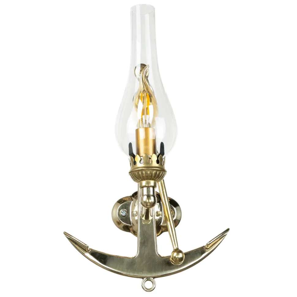 Wandleuchte Messing Maritim Anker Badezimmer Flur