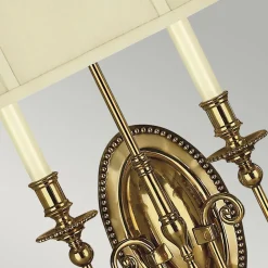 Wandleuchte Messing Stoff Barock Design CAMI