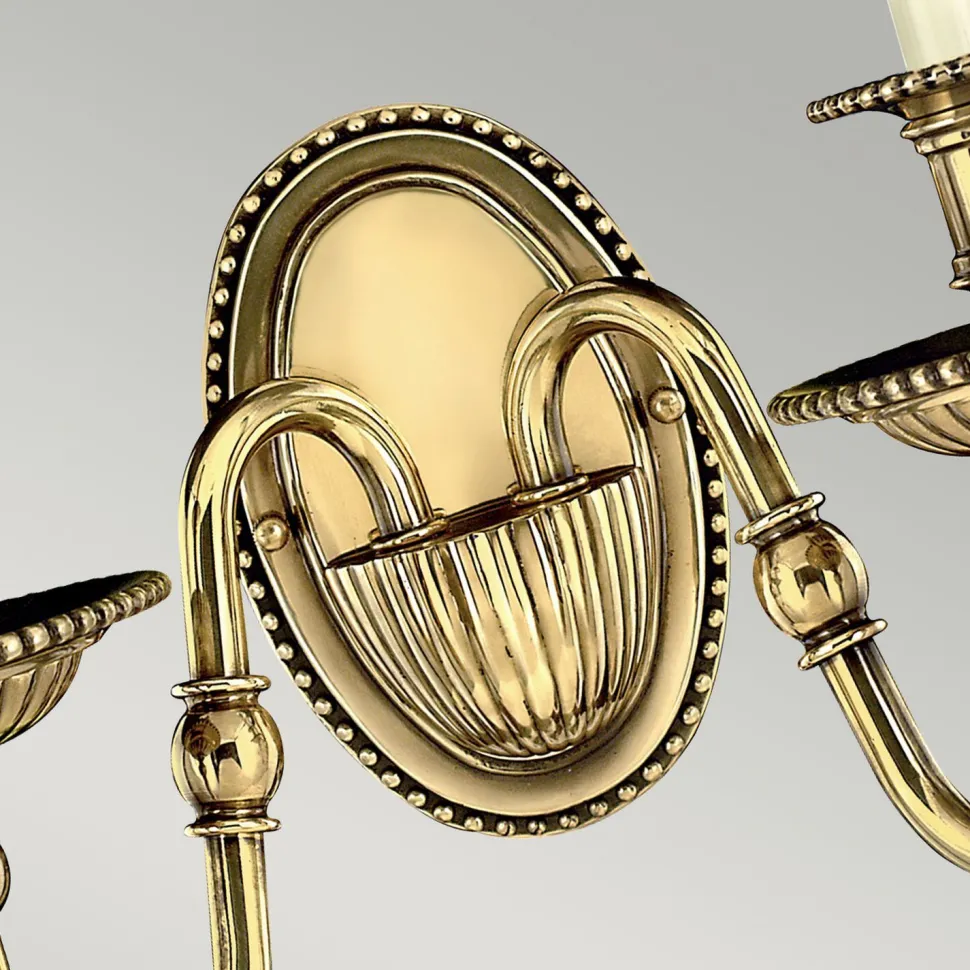 Wandleuchte Messing Stoff 2-flammig Barock Design