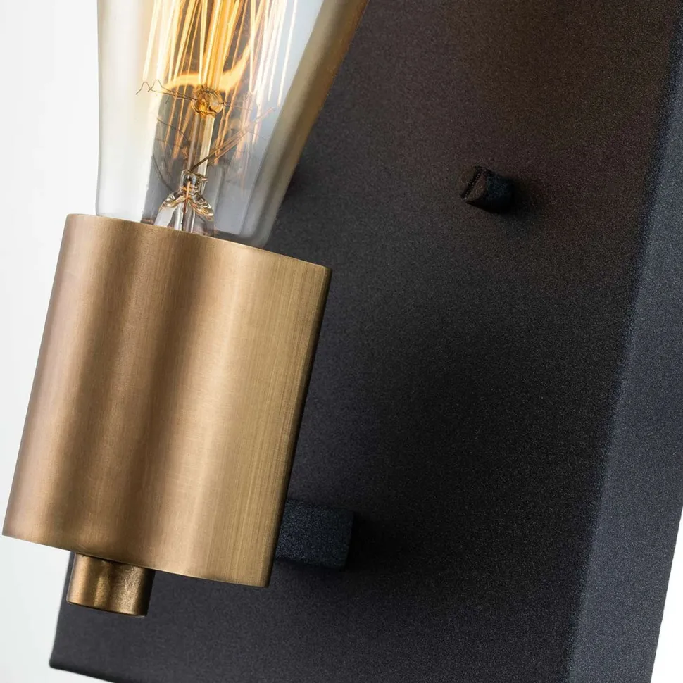 Wandleuchte Metall 22,5 cm hoch eckig klein für E27 QUINT