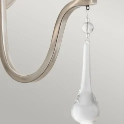 Wandleuchte Metall E14 38,1 cm hoch in Zinn 2-flammig