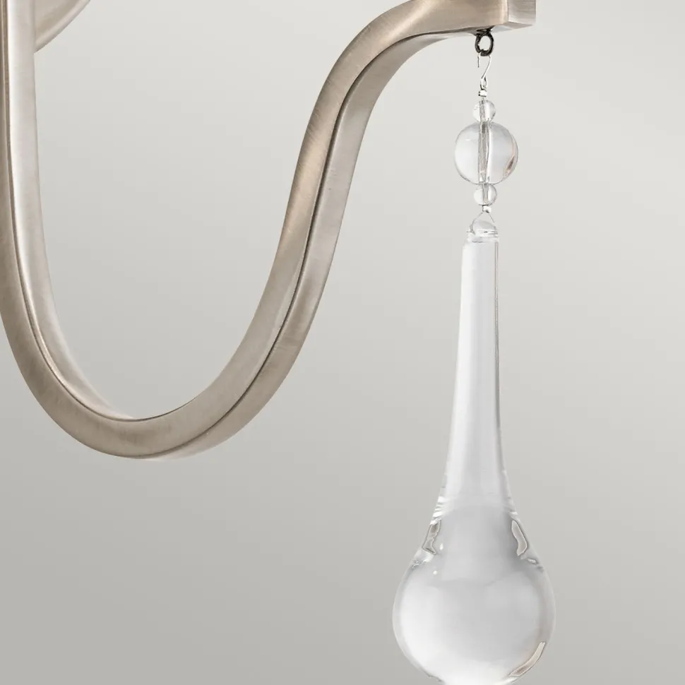 Wandleuchte Metall E14 38,1 cm hoch in Zinn 2-flammig