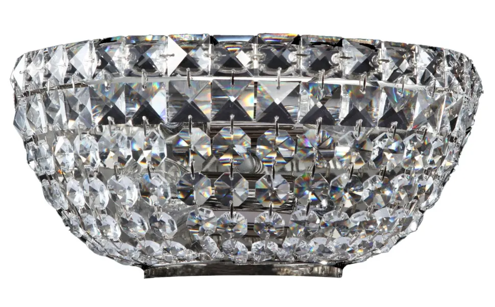 Wandleuchte Metall E14 25,5 cm breit Nickel 2-flammig