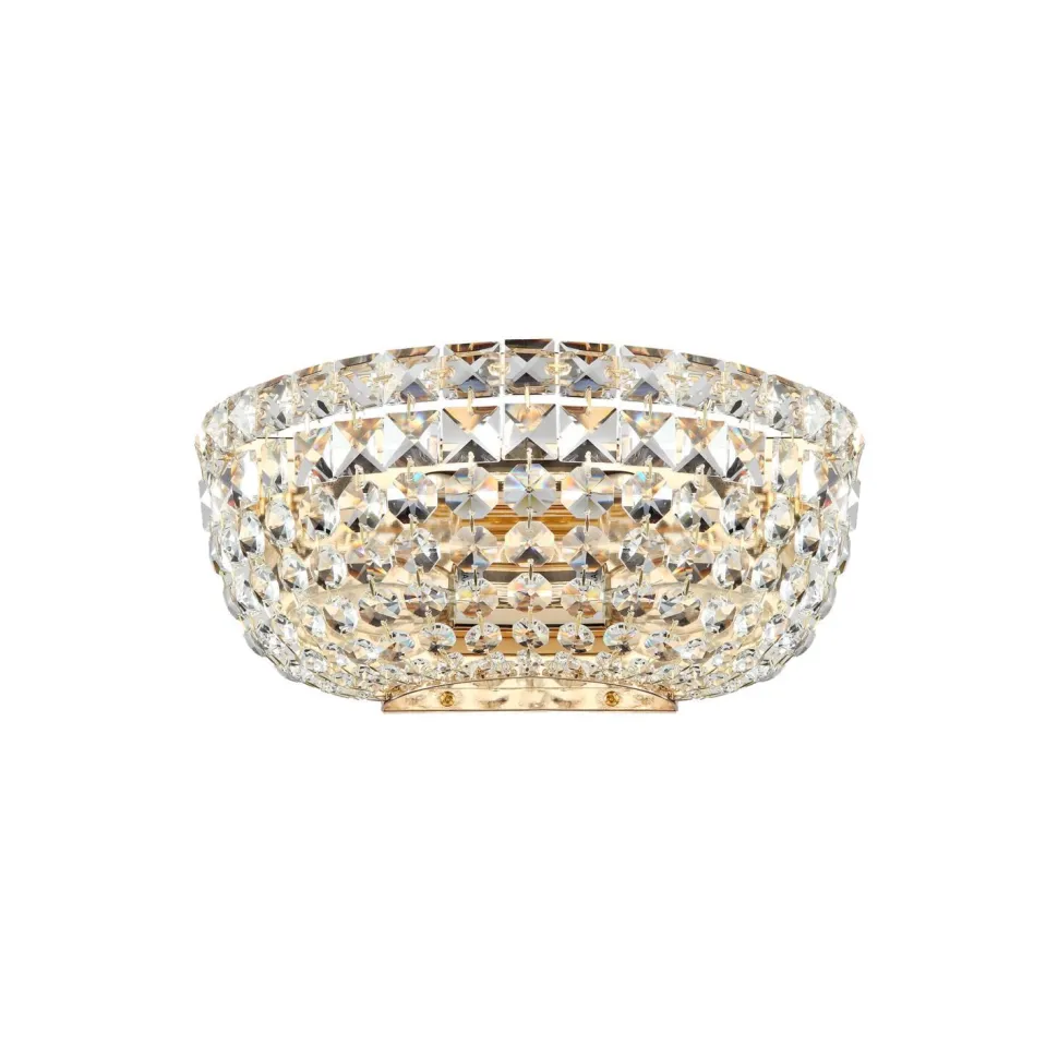 Wandleuchte Metall E14 B: 25,5 cm in Gold 2-flammig