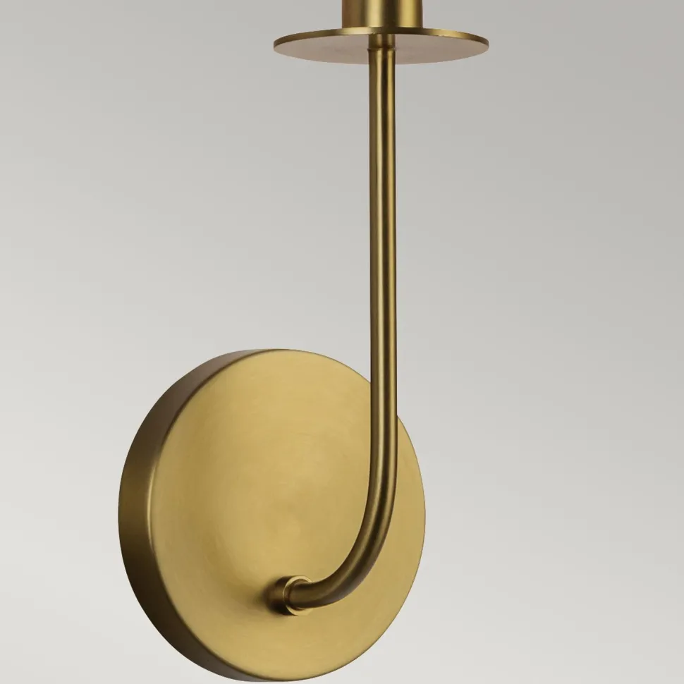 Wandleuchte Metall Glas 29,2 cm hoch in Gold gebürstet