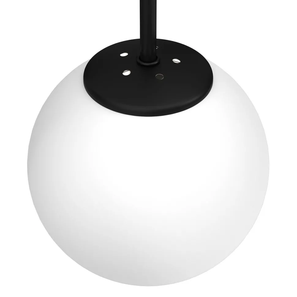 Wandleuchte Metall Glas Schwarz Weiß E14 Kugel blendarm