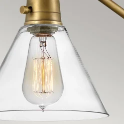 Wandleuchte Metall Glas verstellbar E27 in Messing Antik