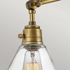 Wandleuchte Metall Glas verstellbar E27 in Messing Antik