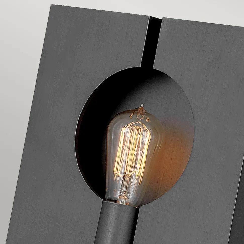 Wandleuchte Metall Graphit H: 26,6 cm klein E27 eckig Modern