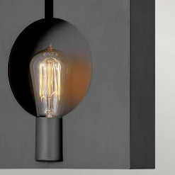 Wandleuchte Metall Graphit H: 26,6 cm klein E27 eckig Modern