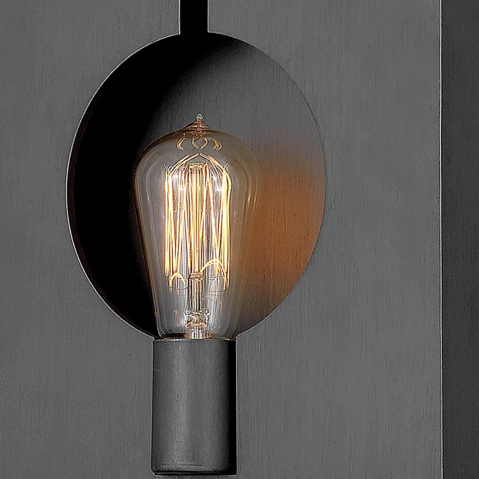 Wandleuchte Metall Graphit H: 26,6 cm klein E27 eckig Modern