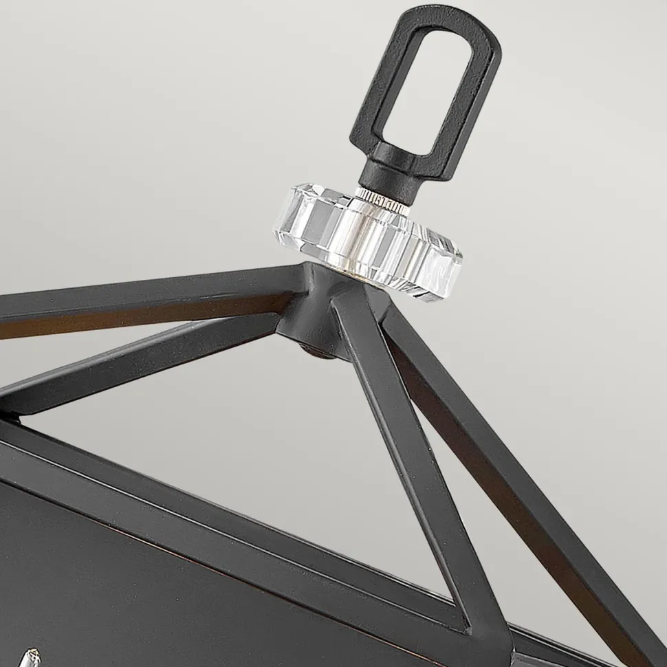 Wandleuchte Metall H: 43,1 cm Schwarz Nickel poliert