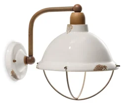 Wandleuchte Metall Keramik E14 H: 25 cm Vintage Design