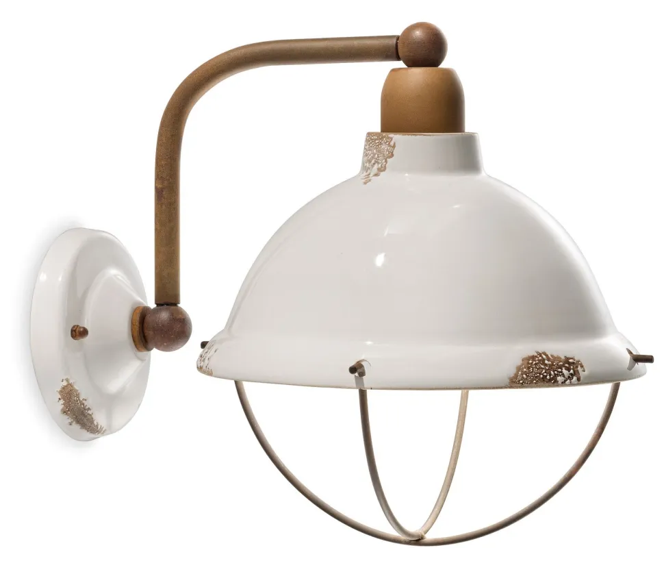 Wandleuchte Metall Keramik E14 H: 25 cm Vintage Design